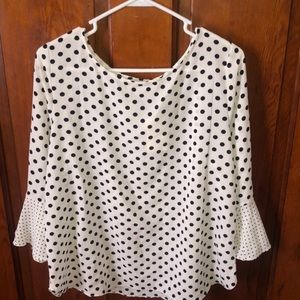 White & Black Polka Dot Shirt